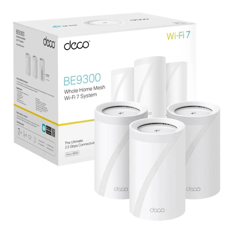 TP-Link Deco BE65 BE11000 Tri-Band Whole Home Mesh Wi-Fi 7 System - 3-Pack - راوتر